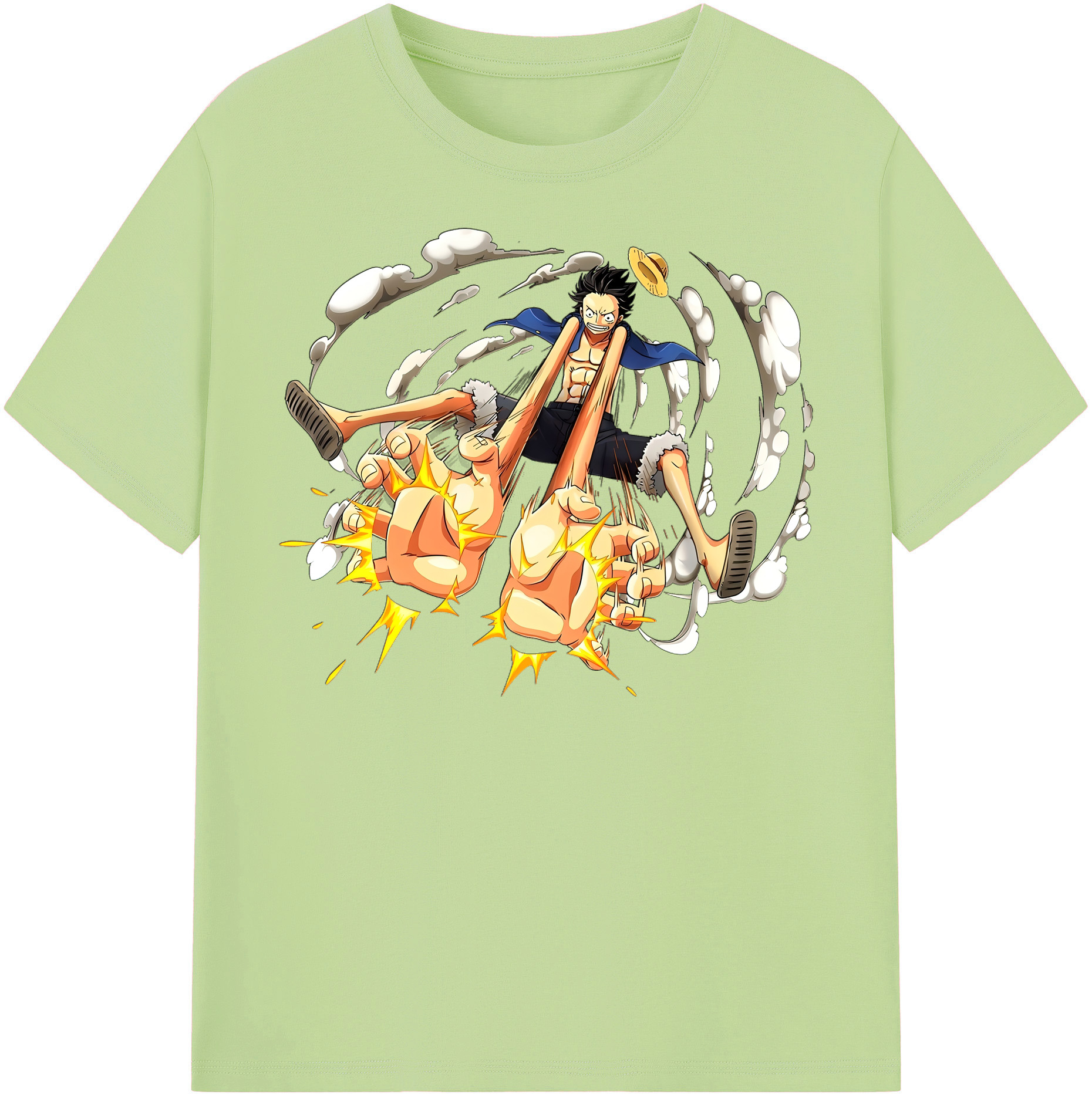 ワンピース モンキー・D・ルフィ ONE PIECE Monkey D. Luffy 綿100％半袖Tシャツ（フロントプリント）